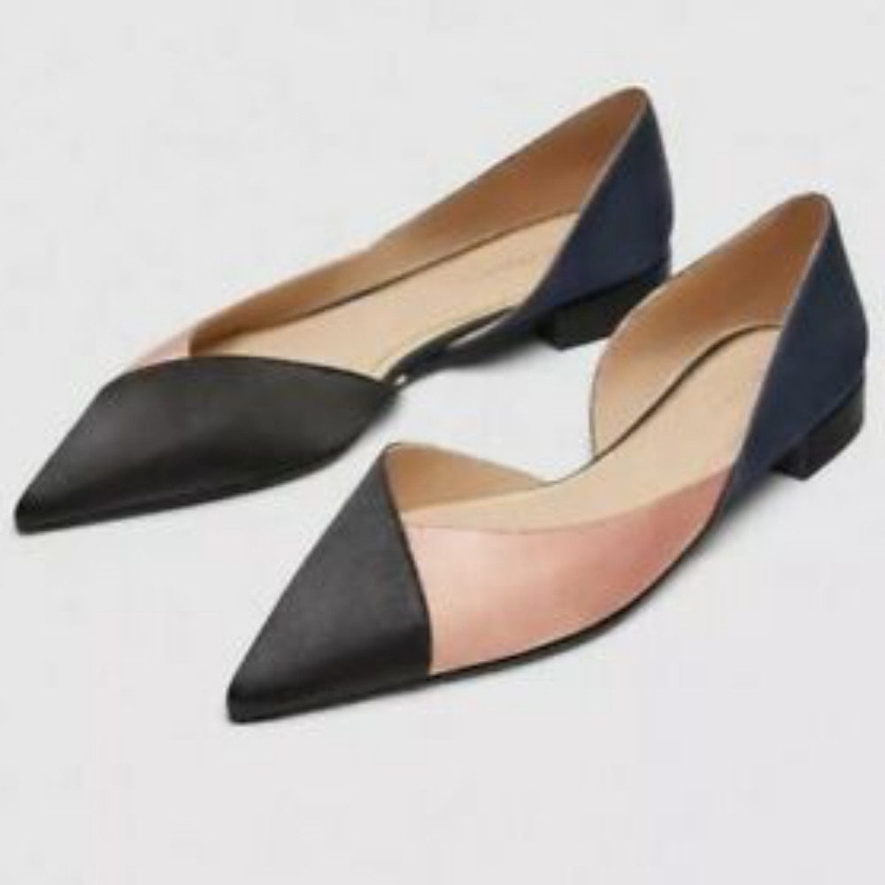 FLASH SALE Zara Colorblock Pointed Slip On Flats